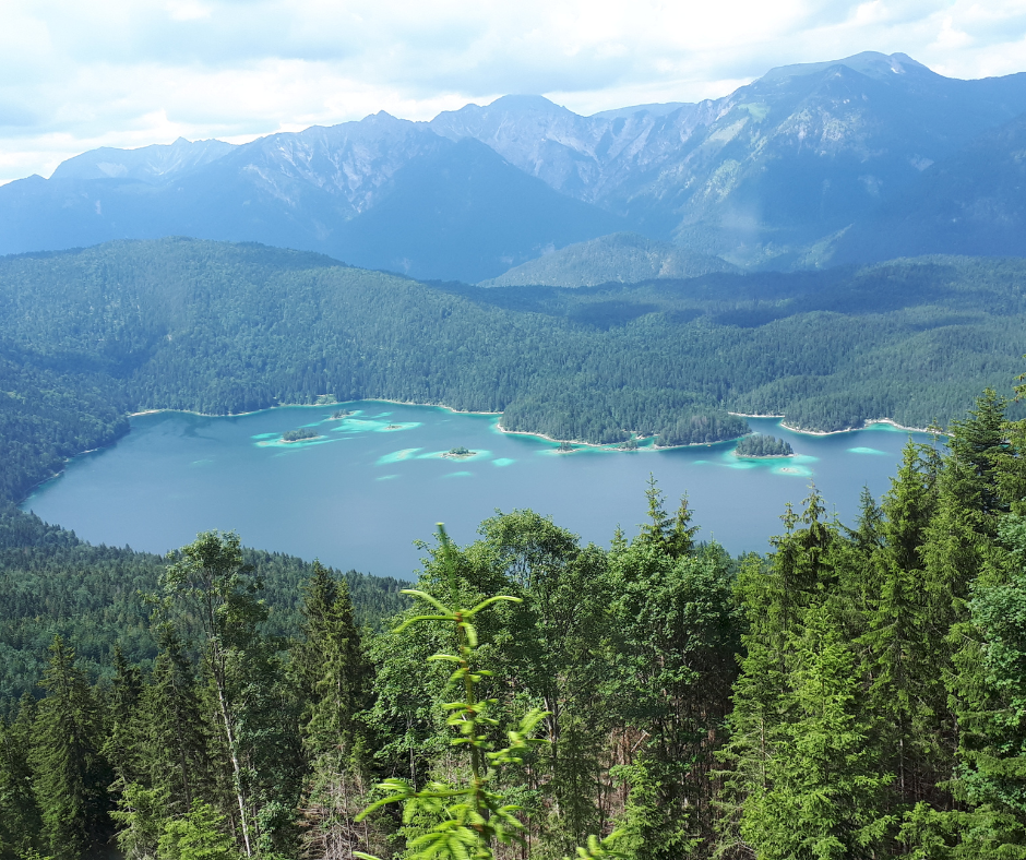 Eibsee, cuddled by mountains, of which one is Germanys highest spot.
